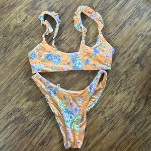 Aerie orange floral bikini